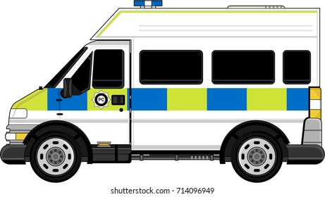 Cartoon British Police Van
