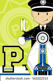 Cartoon British Policeman 