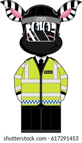 Cartoon British Zebra Police Officer