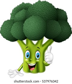 Cartoon broccoli giving thumbs up