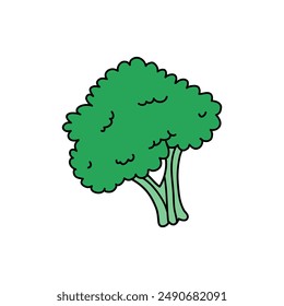 cartoon broccoli isolated on white background hand drawn , doodle , broccoli clip art