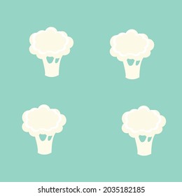 cartoon broccoli on green background
