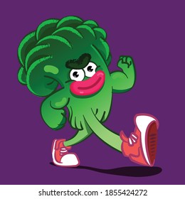 the cartoon broccoli vector illustration