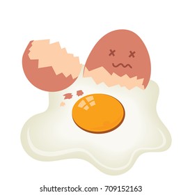 cartoon broken egg.