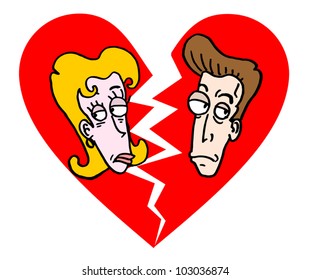Cartoon broken love