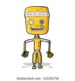 robot viejo de dibujos animados roto