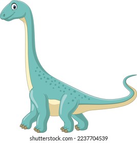 Cartoon brontosaurus dinosaur on white background