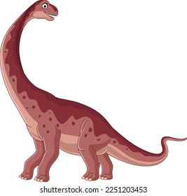 Caricatura de brontosauro dinosaurio sobre fondo blanco