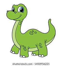 Cartoon Brontosaurus Dinosaur Vector Illustration