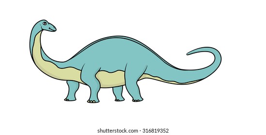 Cartoon brontosaurus isolated