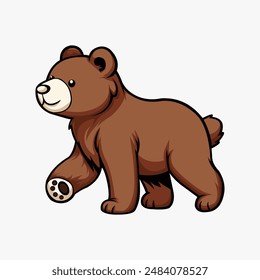 a cartoon brown bear walking on its hind legs