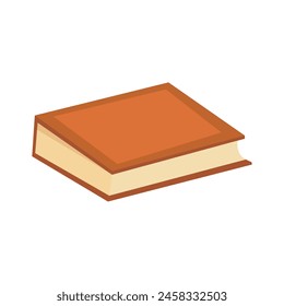 Cartoon brown book vector image, textbook flat illustration design template elements