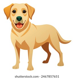 A cartoon brown dog is depicted on a white background