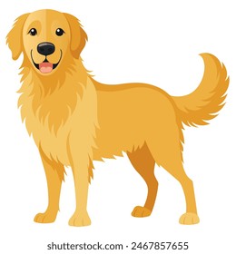 A cartoon brown dog is depicted on a white background