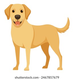 A cartoon brown dog is depicted on a white background