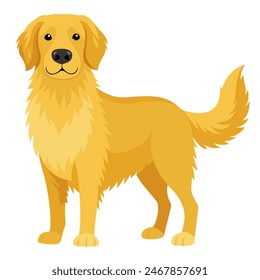 A cartoon brown dog is depicted on a white background