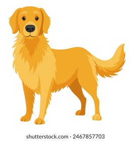 A cartoon brown dog is depicted on a white background