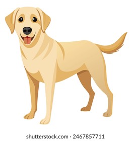 A cartoon brown dog is depicted on a white background