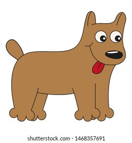 Cartoon Brown Dog With Tongue Sticking Out