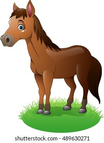 Cartoon brown horse