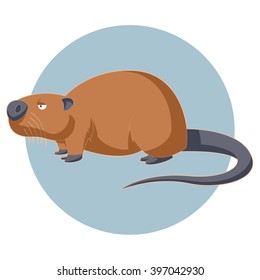 Cartoon brown nutria