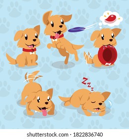 Cartoon brown puppy with red collar