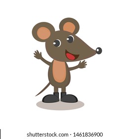 Cartoon Brown Rat Character Vector