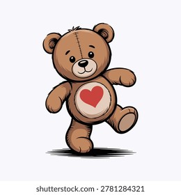 Cartoon brown teddy bear