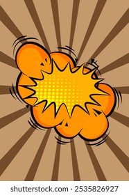 Fundo marrom e amarelo dos desenhos animados, pano de fundo dos quadrinhos. Quadrinhos vetoriais retrô com design de arte pop.