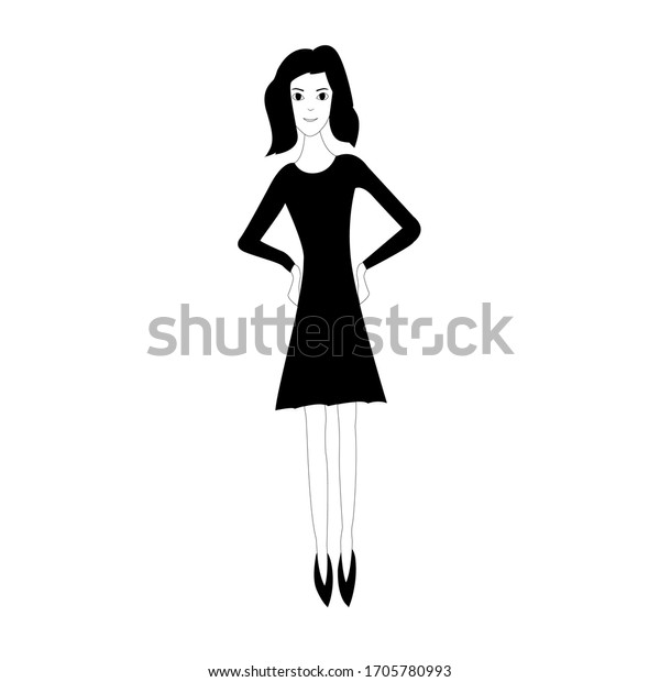 Bebe Fille En Caricature Se Tenant Image Vectorielle De Stock Libre De Droits