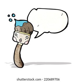 cartoon brush with speech bubble