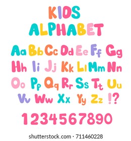 Cartoon bubble alphabet in flat style