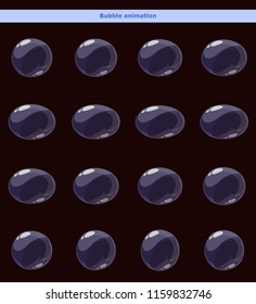 Cartoon bubble animation frames for game or video effects.