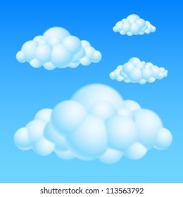 Cartoon Bubble Clouds. Illustration on white background for design