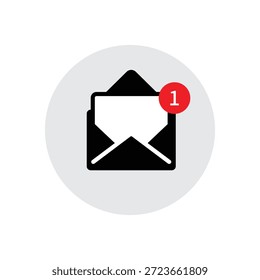Burbuja de dibujos animados con aviso de correo electrónico. Diseño gráfico de logotipo de correo electrónico edm moderno de tendencia de estilo simple plano, concepto de que tiene correo y bandeja de entrada completa