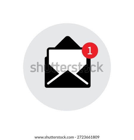 Cartoon bubble with email notice. flat simple style trend modern edm e-mail logotype graphic design isolate, concept of you've got mail and full inbox