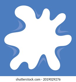 Goma de burbuja de dibujos animados salpicado, gota, mancha. Forma redonda para banner, pegatina, insignia, venta. Ilustración del vector
