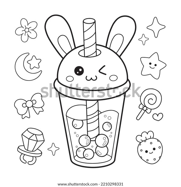 Cartoon Bubble Milk Tea Cute Character Stock Vector (Royalty Free ...