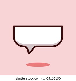 Cartoon bubble speech and think icon. Thought empty bubble with shadows. 