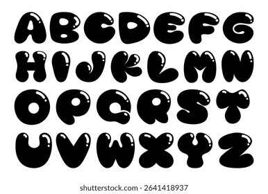 Cartoon Bubble Style Fun and Playful Alphabet Letters Character Set