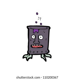 cartoon bubbling chemical character