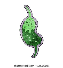 caricatura de estómago burbujeante