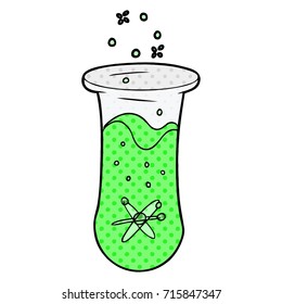 cartoon bubbling test tube