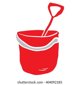 cartoon bucket and spade illustration