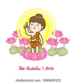 Cartoon buddha character on background.