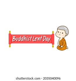 Cartoon Buddhist Lent Day Vector.