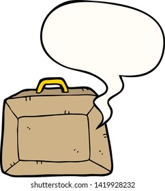 cartoon budget briefcase with speech bubble