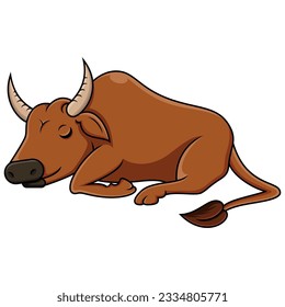 Cartoon buffalo isolated on white background