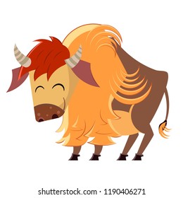 Cartoon buffalo vector illustration 