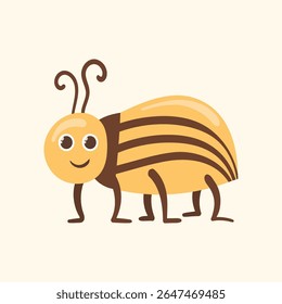 Fundo de inseto de desenho animado com fofo besouro formiga gafanhoto joaninha libélula inseto ícone coleção estilo engraçado verme vetor ferrão animal selvagem colorido mosquito isolado conjunto branco design fauna


